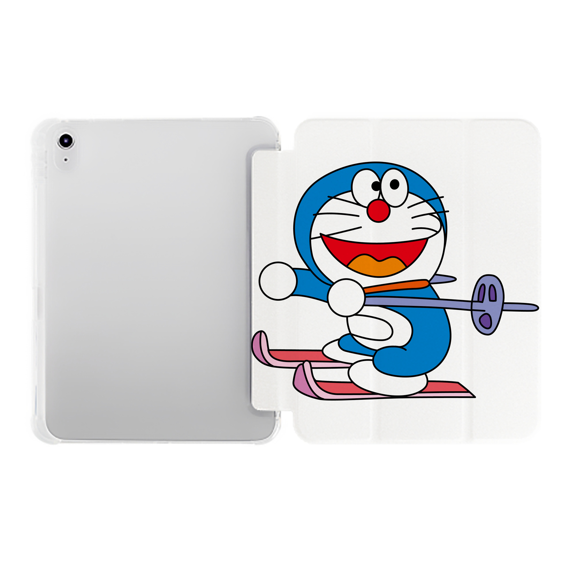 （画像用） ドラえもん Doraemon IPad ケース ペン収納付き 三つ折りスタンド PUレザー×シリコン 対応機種9.5/10.5/10.9インチ